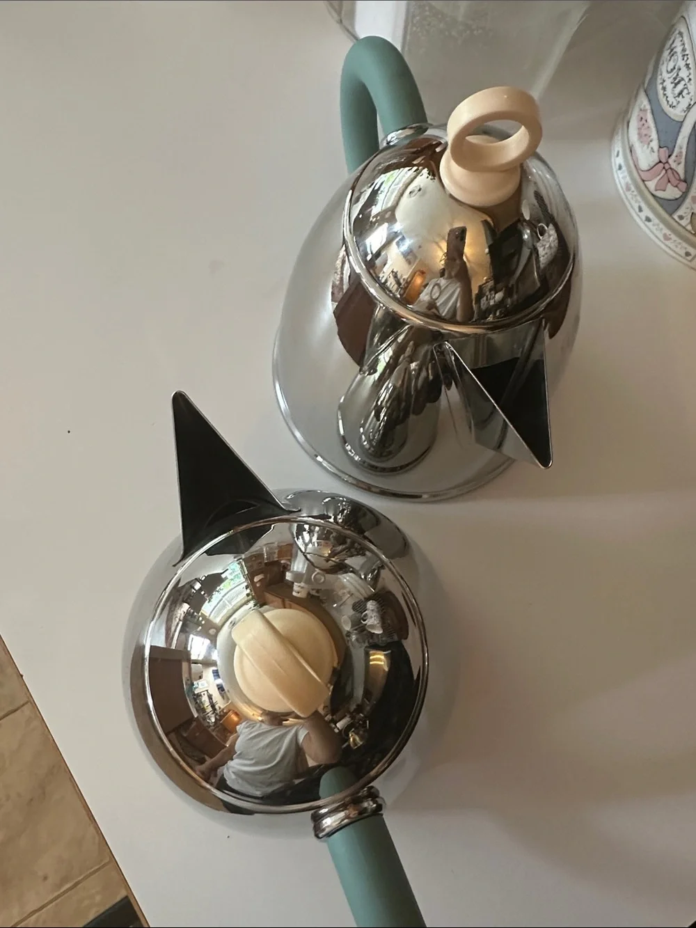 Michael Graves Vintage Postmodern Stainless Steel Tea/Coffee Servers